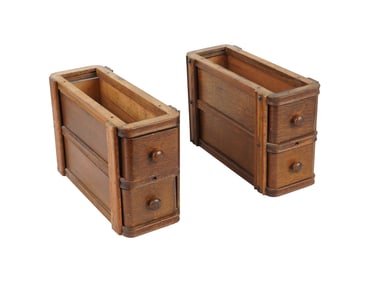PAIR OF VTG WOOD SEWING MACHINE CABINET DRAWERS