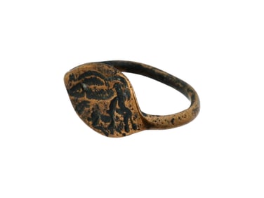 ANCIENT ROMAN ENGRAVED BRONZE SIGNET RING