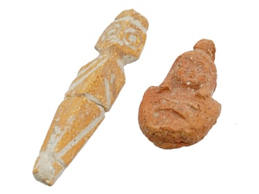 LOT OF ANCIENT COPTIC CLAY PIECES IDOL AND AMULET