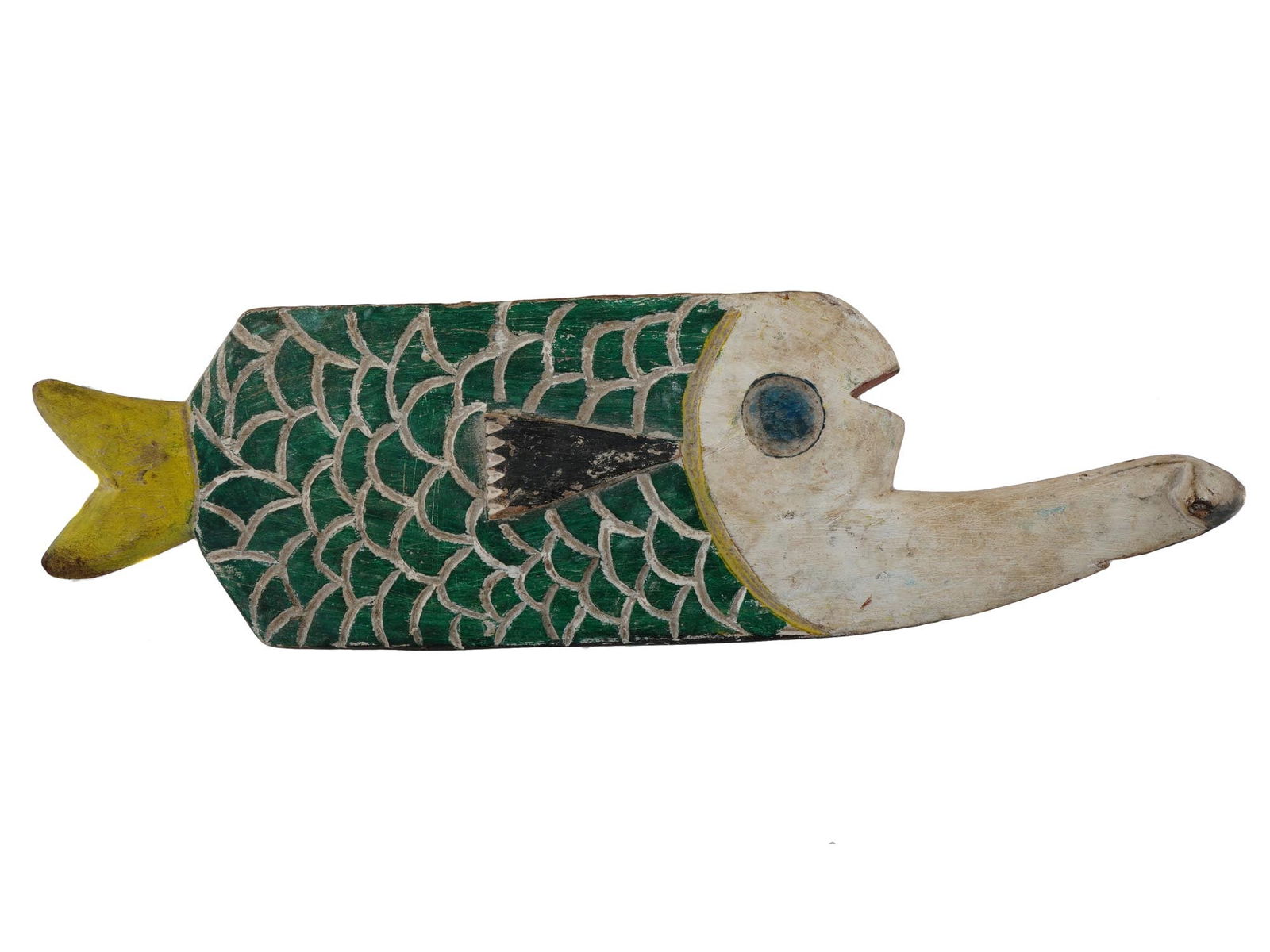 WEST AFRICAN NIGERIAN IJOH CARVED WOOD FISH FIGURINE (1 of 5)