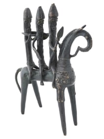 CENTRAL AFRICAN CHAD SAO RIDERS BRONZE FIGURINE