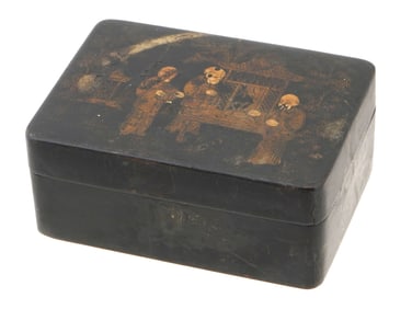 ANTIQUE JAPANESE MEIJI LAQUERED TRINKET BOX
