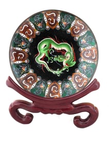 ANTIQUE JAPANESE MEIJI CLOISONNE ENAMEL PLATE