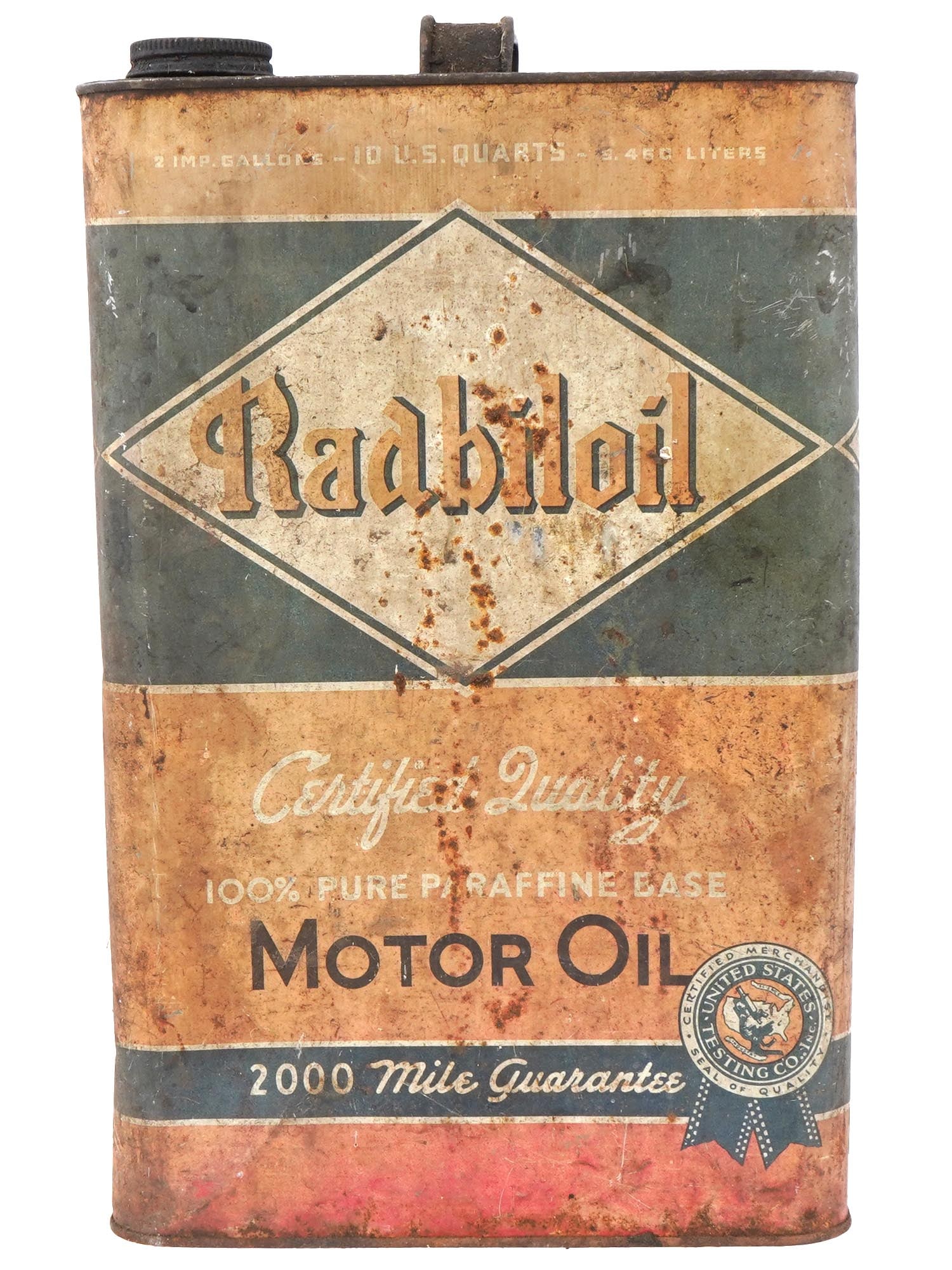 RARE VINTAGE AMERICAN RADBILOIL MOTOR OIL CANISTER (1 of 6)