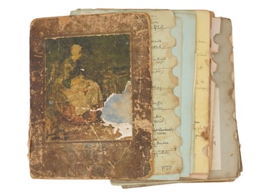 VINTAGE HANDWRITTEN RECIPE ALBUM WITH CLIPPINGS