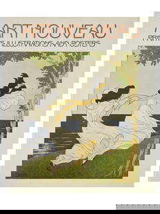 VINTAGE BOOK BY SWISS ART CRITIC HANS H HOFSTATTER: A vintage book by Swiss art critic Hans H. Hofstatter titled Art Nouveau Prints, Illustrations, and Posters. Published by Greenwich House, New York, 1984. With contributions by Wladislava Jaworska and