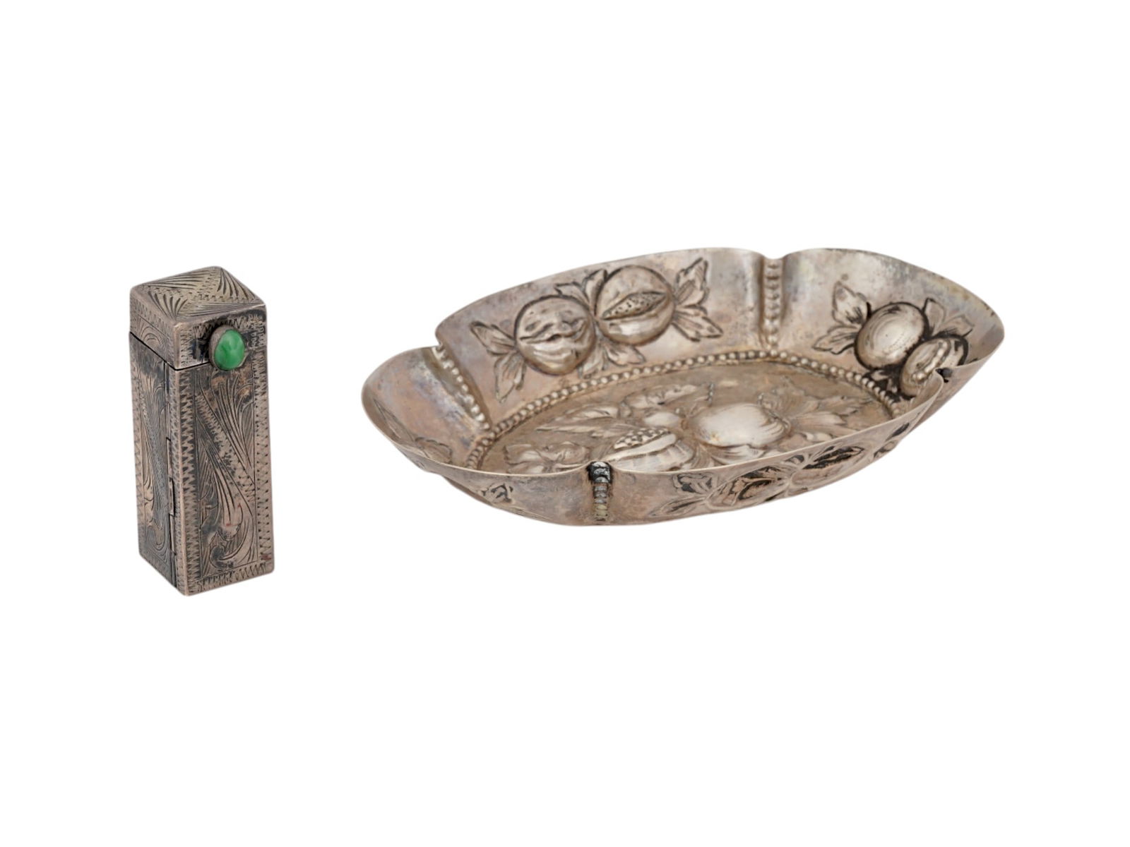 LOT OF 800 SILVER FRUIT BOWL AND LIPSTICK CASE (1 of 12)