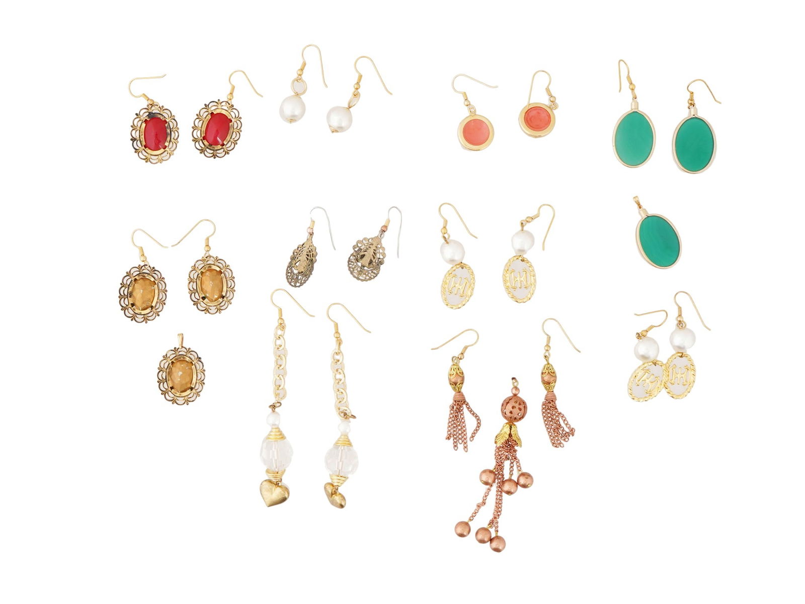 VINTAGE JEWELED DANGLE EARRINGS AND PENDANTS (1 of 6)
