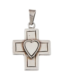 VINTAGE MEXICAN STERLING SILVER CROSS PENDANT