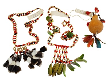 BRAZILIAN CARNAVAL HANDCRAFTED NECKLACES AND RATTLE