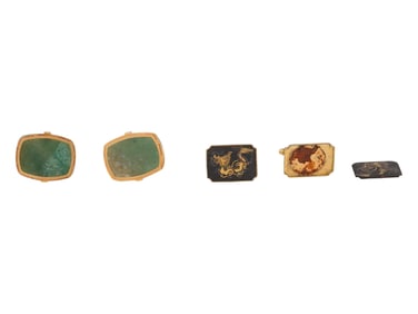 TWO PAIRS OF VINTAGE CUFFLINKS WITH VARIOUS DESIGNS