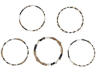 GOLD TONE ENAMEL COSTUME JEWELRY BANGLE BRACELETS