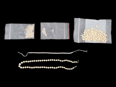 COLLECTION OF MOTHER OF PEARL BEADS FOR JEWELRY DESIGNS