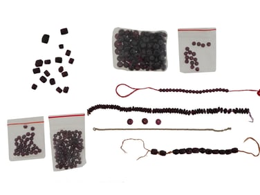 COLLECTION OF GARNET STONE BEADS F JEWELRY DESIGNS