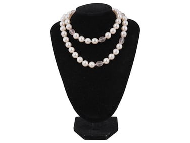 MIRIAM HASKELL FAUX PEARL BEADED NECKLACE