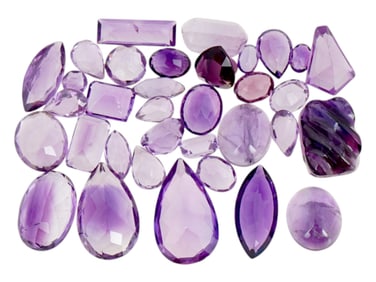 COLLECTION OF VARIOUS FACETED AMETHYST BEADS