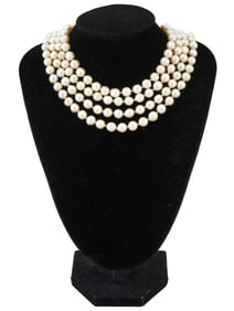 STRAND OF NATURAL ROUNDED PEARL BEADS FOR NECKLACE