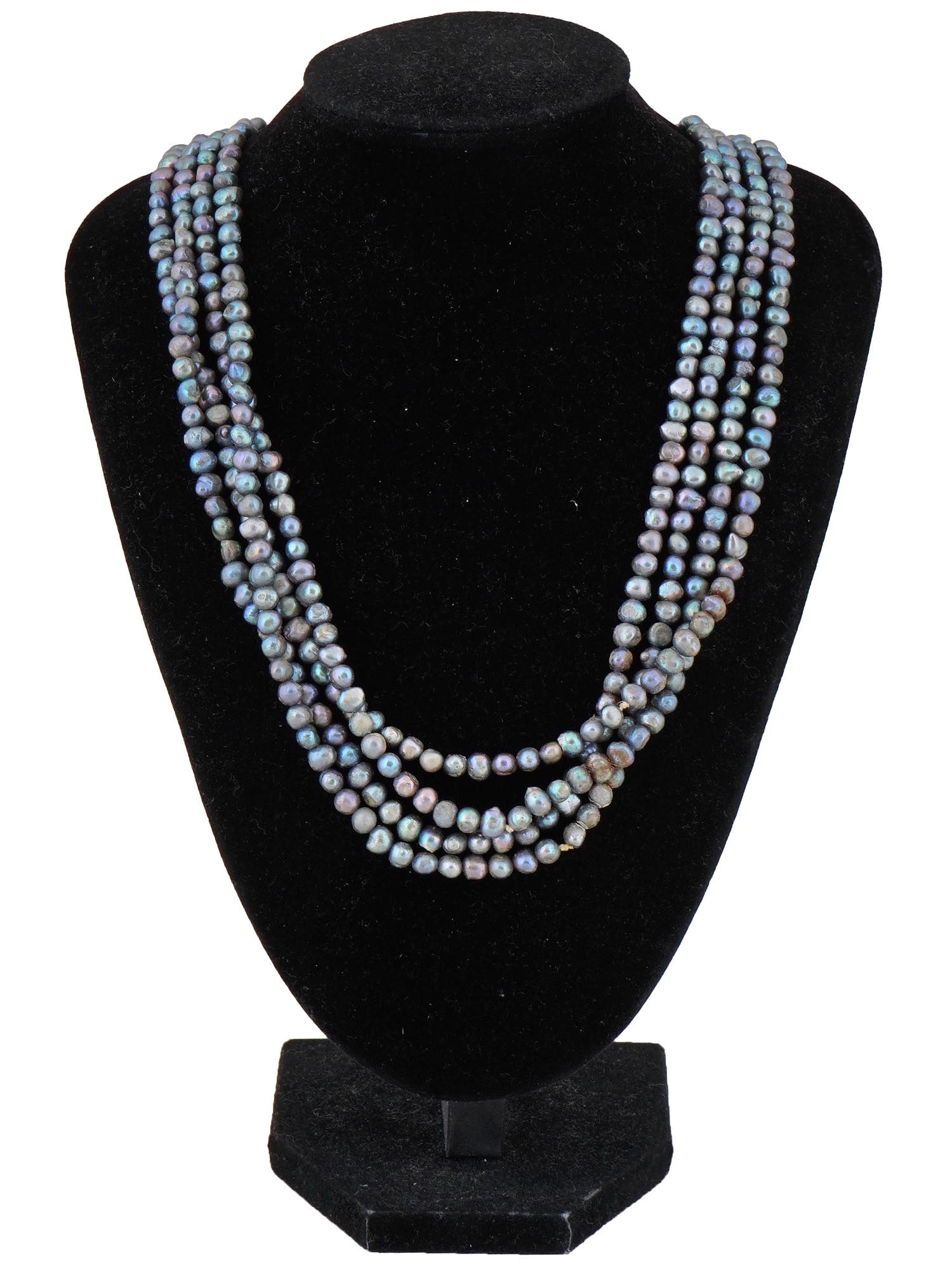 VINTAGE TAHITIAN DARK PEARL BEADED NECKLACE (1 of 3)