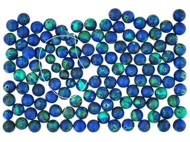 COLLECTION OF AZURITE GEMSTONE BEADS FOR JEWELRY