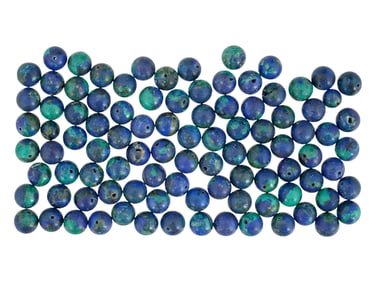 SET OF CARVED AZURITE BEADS FOR JEWELRY DESIGNS