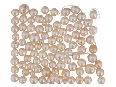 COLLECTION OF ROUNDED PEARL BEADS FOR JEWELRY