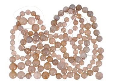COLLECTION OF ROUNDED AGATE BEADS FOR JEWELRY