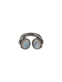 VINTAGE STERLING SILVER MOONSTONE OPEN RING