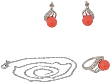 GOLD FILLED STERLING SILVER AND CORAL JEWELRY
