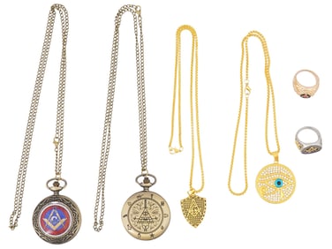 COLLECTION OF MASONIC JEWELRY ACCESSORIES