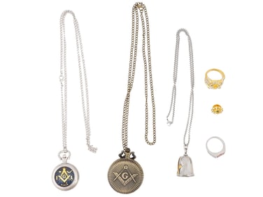 COLLECTION OF MASONIC JEWELRY ACCESSORIES
