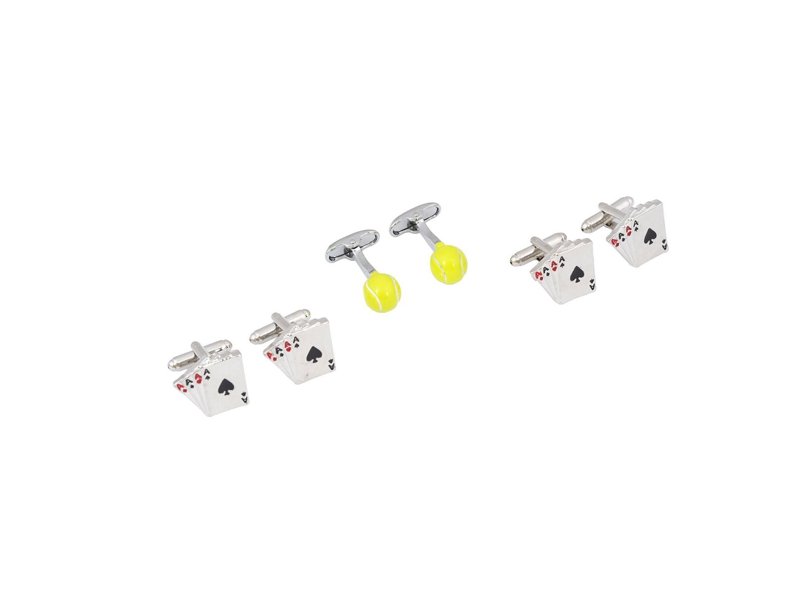 VINTAGE STERLING SILVER TENNIS AND POCKER CUFFLINKS (1 of 10)