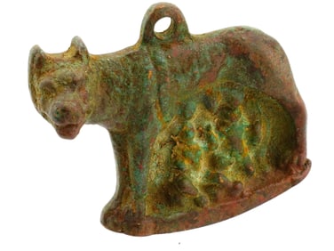 HOLY LAND ROMAN CAPITOLINE WOLF BRONZE PENDANT