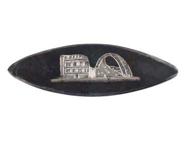 VINTAGE EYE SHAPED COSTUME JEWELRY BROOCH