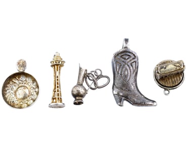 VINTAGE STERLING SILVER SOUVENIR CHARMS