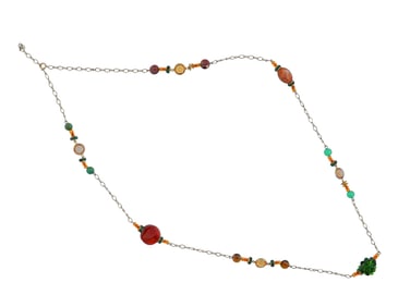 VINTAGE BEADED DESIGN COSTUME JEWELRY NECKLACE
