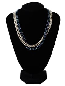 925 STERLING SILVER PEARL BEADED DESIGN NECKLACE