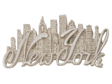 VINTAGE AMERICAN NEW YORK SOUVENIR METAL BROOCH