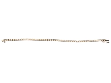 VINTAGE ST SILVER TENNIS BRACELET W RHINESTONES