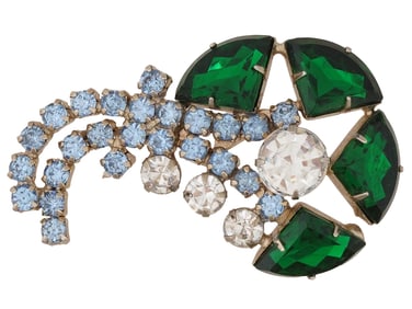 VINTAGE ELEGANT BROOCH WITH RHINESTONES