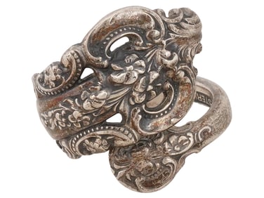 WALLACE 925 STERLING SILVER SPOON WRAP RING