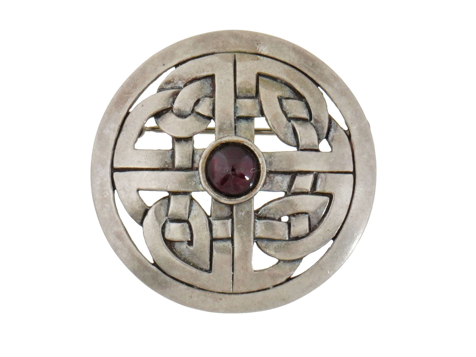 METROPOLITAN MUSEUM SILVER GARNET IRISH CELTIC PIN (1 of 4)