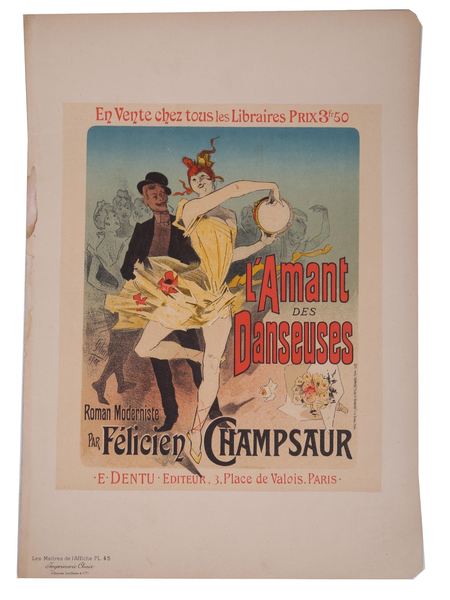 ANTIQUE 1888 FRENCH LITHOGRAPH BY JULES CHERET (1 of 8)