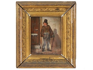 ANTIQUE 19 C ENGLISH MALE PORTRAIT OIL PAINTING