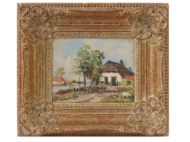 IMPRESSIONIST RURAL LANDSCAPE OIL PAINTING