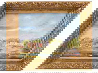 IMPRESSIONIST RURAL LANDSCAPE OIL PAINTING