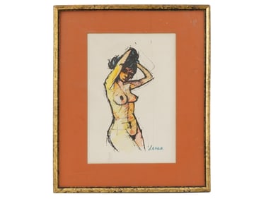 FRENCH MIXED MEDIA PAINTING SIGNED CHARLES LEVIER