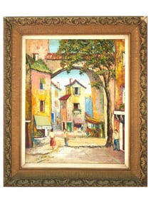 SIGNED MID CENTURY EUROPEAN SCHOOL OIL PAINTING