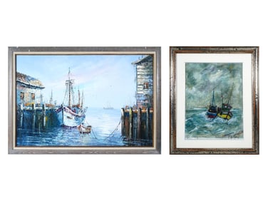 MODERN MARINE SEASCAPE PAINTINGS SIGNED AND FRAMED