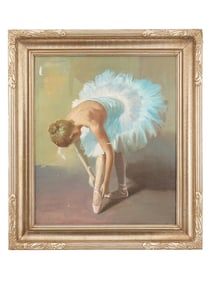 BALLET DANCER OIL PAINTING SIGNED GOMEZ-VILA