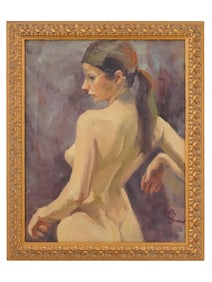 MID CENTURY NUDE FEMALE PORTRAIT BY ELLY MALAMED